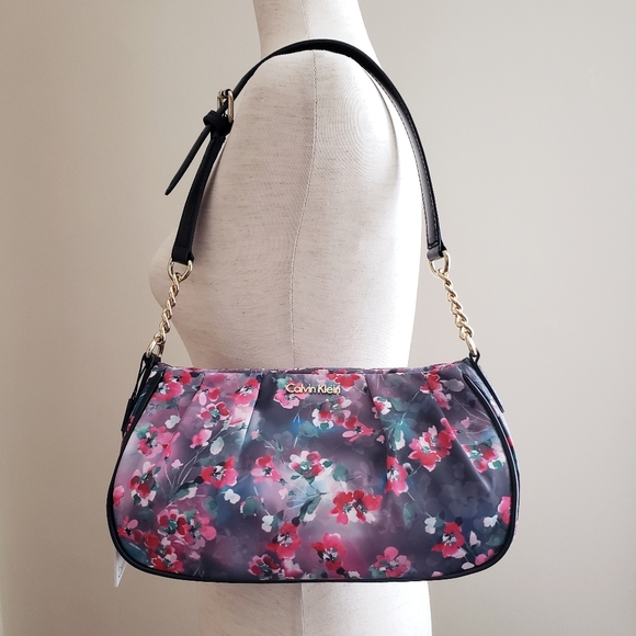Calvin Klein Floral Nylon Demi Shoulder Bag - Picture 1 of 4